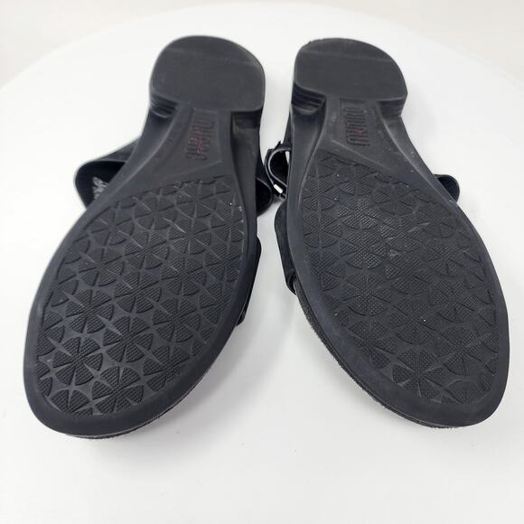 Munro Jody Slide Sandals Women 10.5M Black Nubuck Leather Silver Accent m490686 - Picture 13 of 13